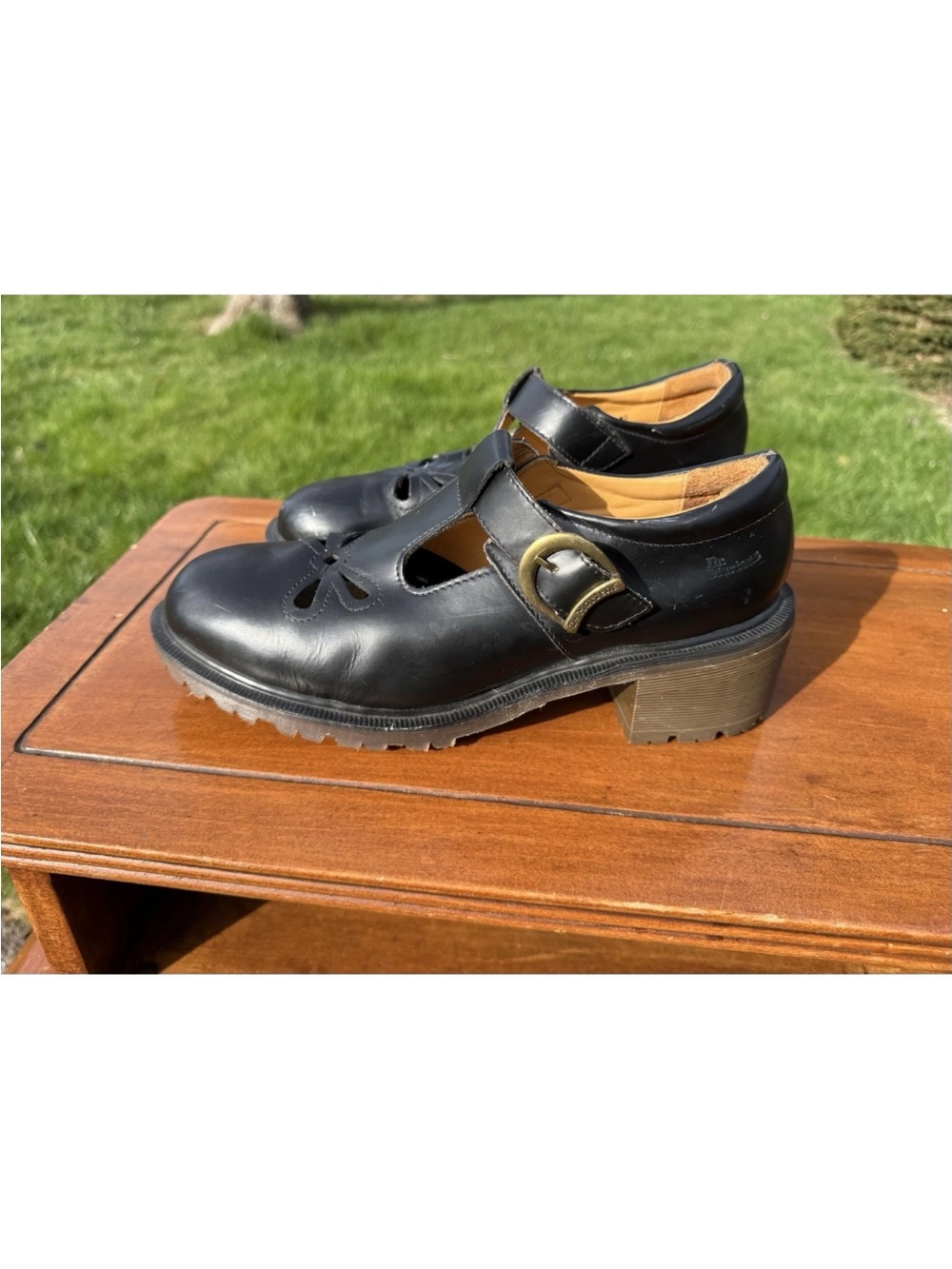 Vintage 90s Dr Martens 8141 Mary Janes Made In England Chunky Heel